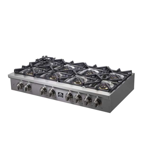 FORNO Spezia 48" Gas Rangetop with 8 Sealed Burners in Stainless Steel, FCTGS5751-48