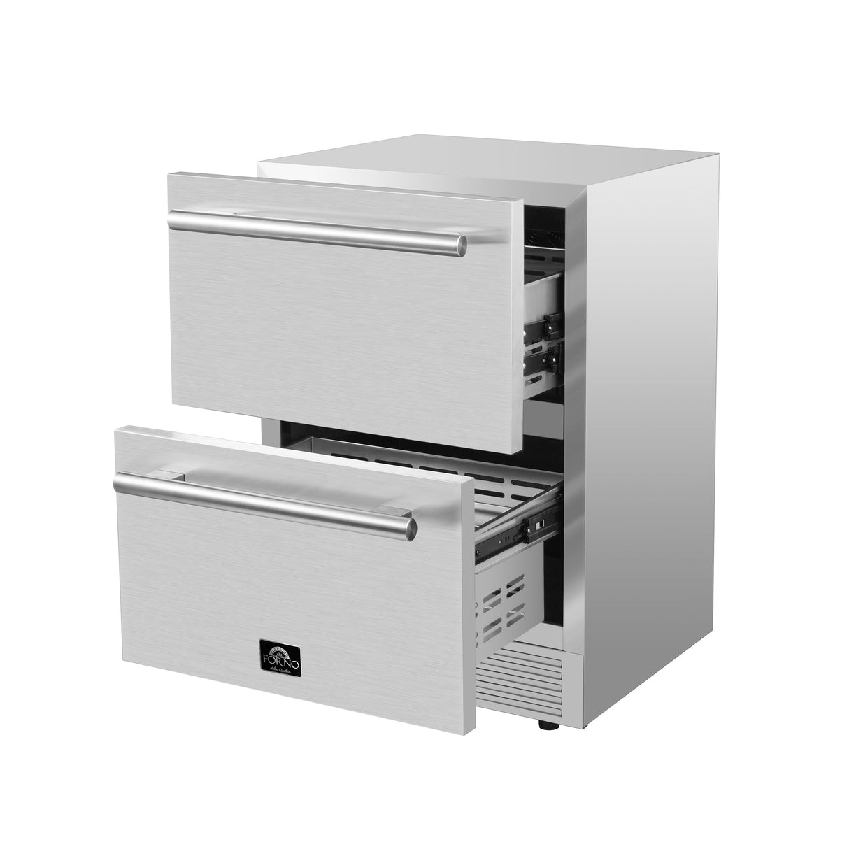 FORNO Como 24" 4.87 cu. ft. Outdoor/Indoor Drawer Refrigerator in Stainless Steel, FDROD1611-24S