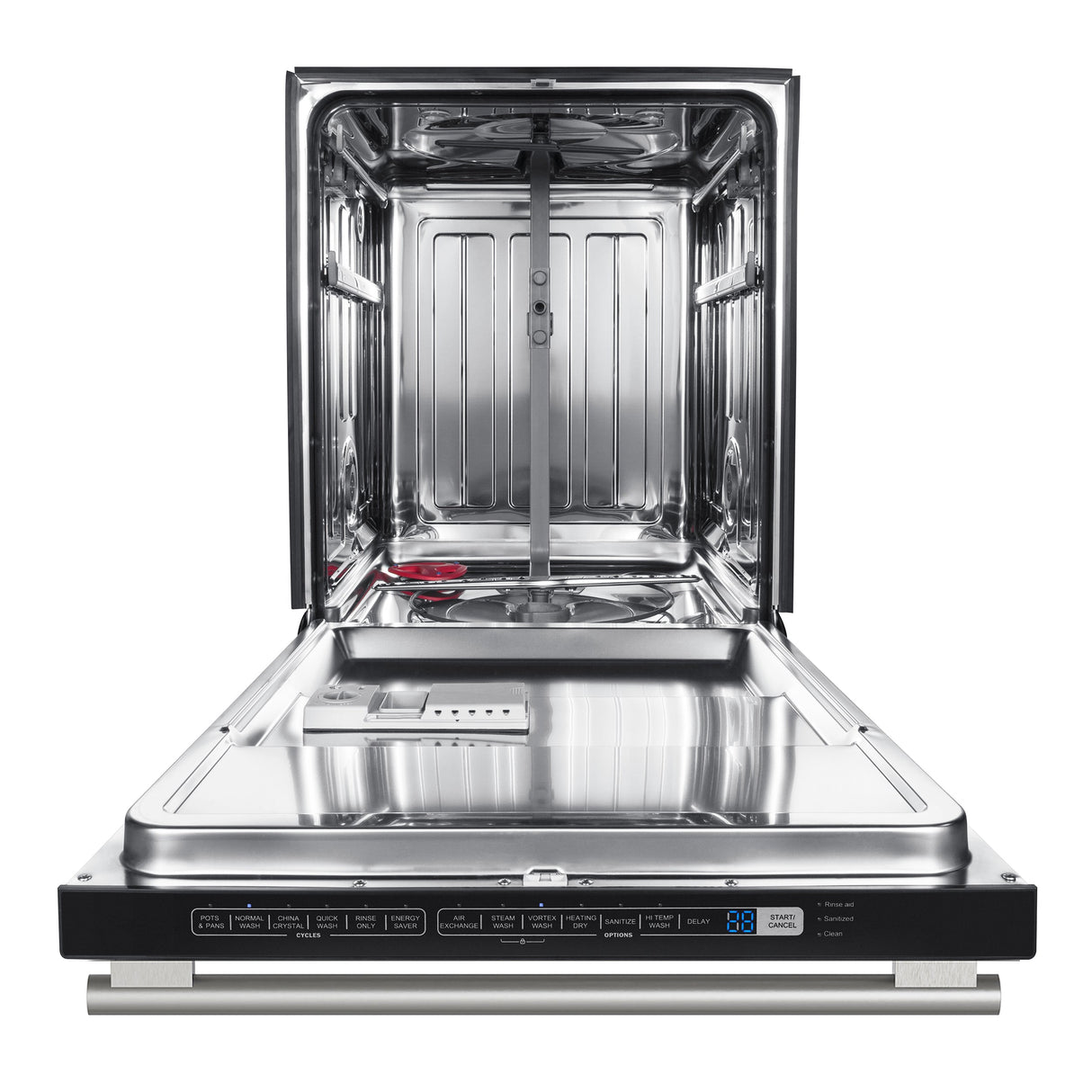 FORNO Espresso Pozzo 24" Built-In Dishwasher in White with Antique Brass Handles, FDWBI8067-24WHT