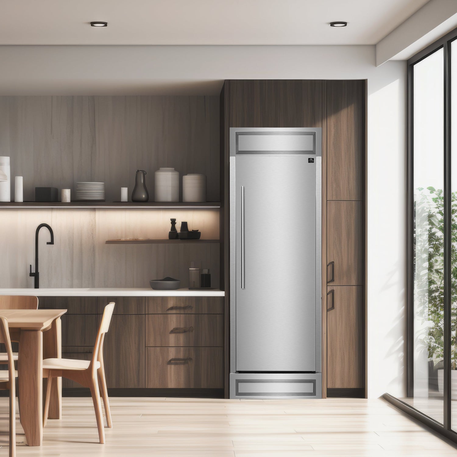 FORNO Maderno 28" 13.6 cu. ft. Right Swing Convertible Refrigerator/ Freezer with Modern Trim Kit, FFFFD1722-32RS