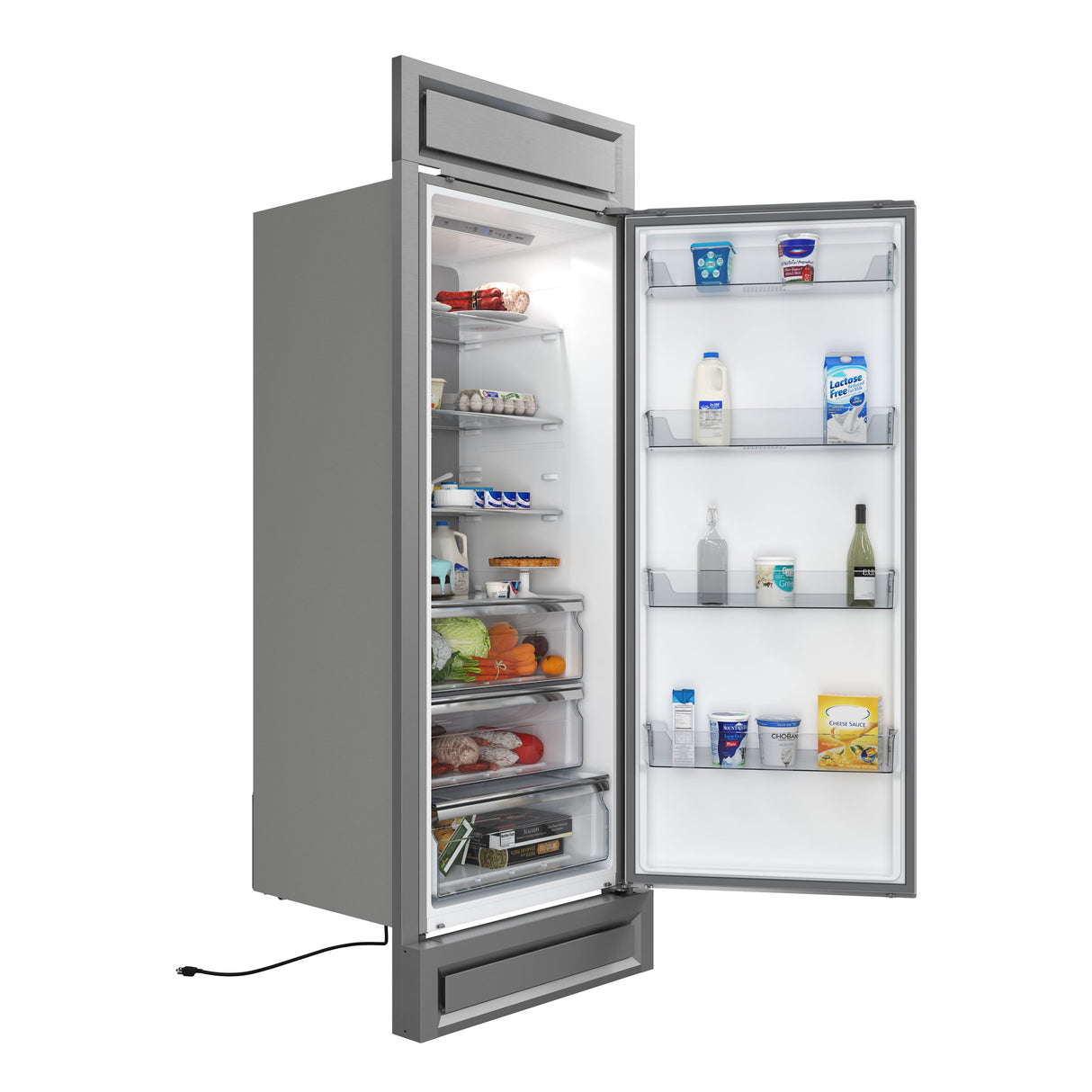 FORNO Maderno 28" 13.6 cu. ft. Right Swing Convertible Refrigerator/ Freezer with Modern Trim Kit, FFFFD1722-32RS