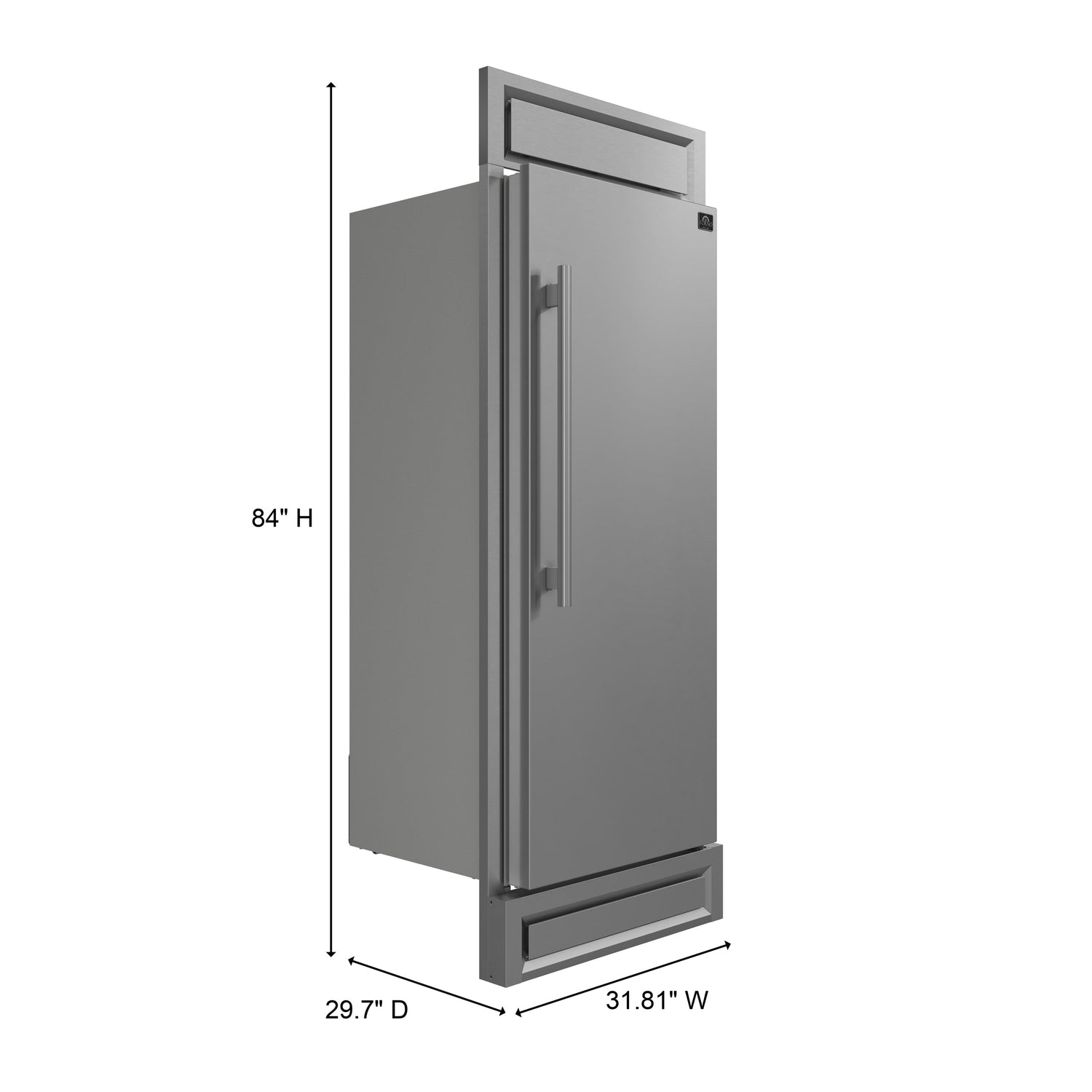 FORNO Maderno 28" 13.6 cu. ft. Right Swing Convertible Refrigerator/ Freezer with Modern Trim Kit, FFFFD1722-32RS