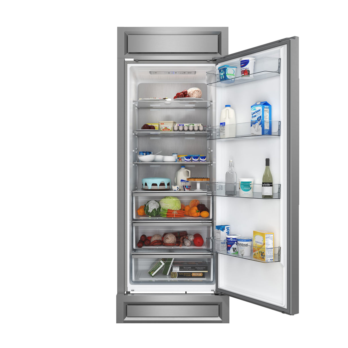 FORNO Maderno 28" 13.6 cu. ft. Right Swing Convertible Refrigerator/ Freezer with Modern Trim Kit, FFFFD1722-32RS