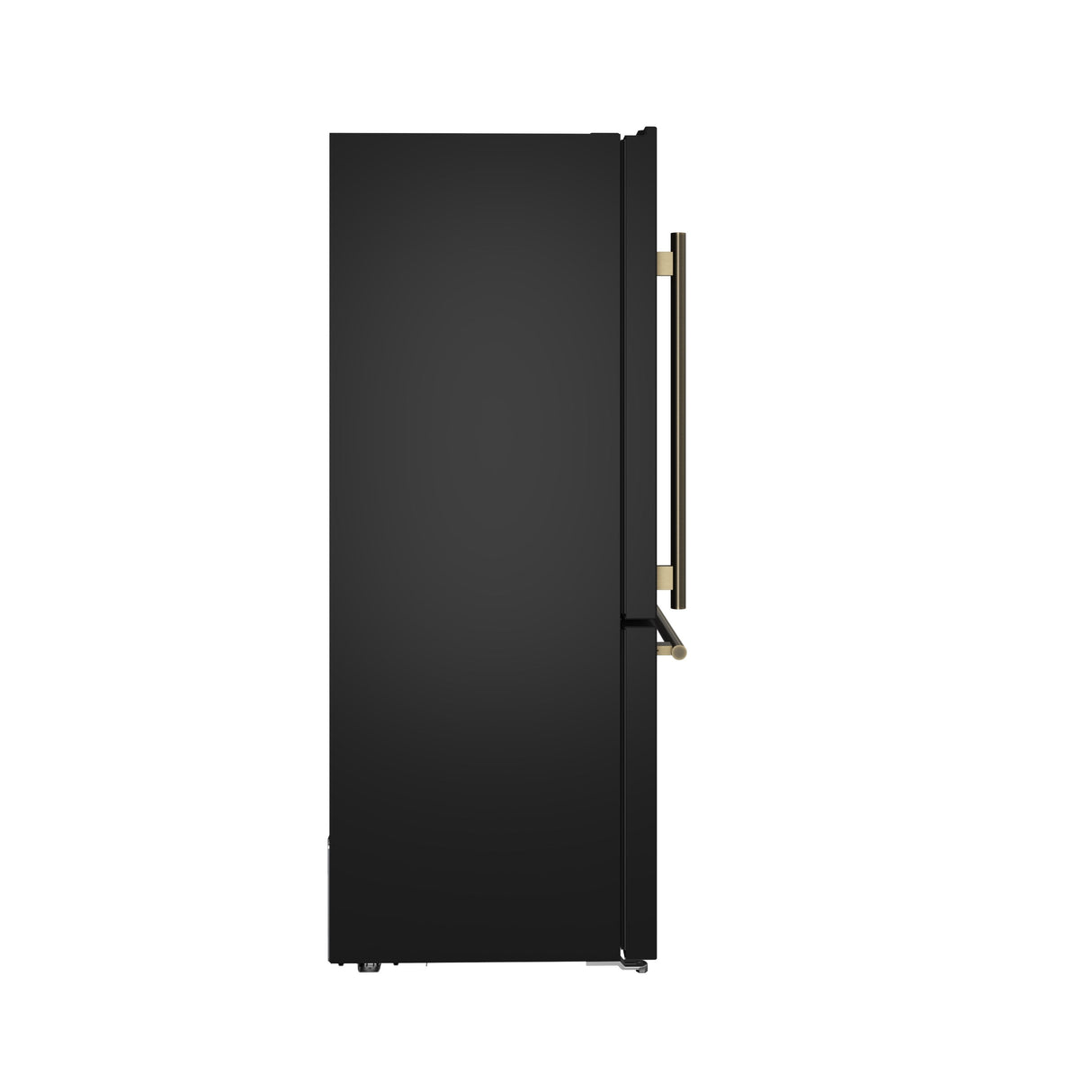FORNO Espresso Milano 31" 17.2 cu. ft. Right Swing Refrigerator and Bottom Freezer in Black with Antique Brass Handles, FFFFD1785-31BLK