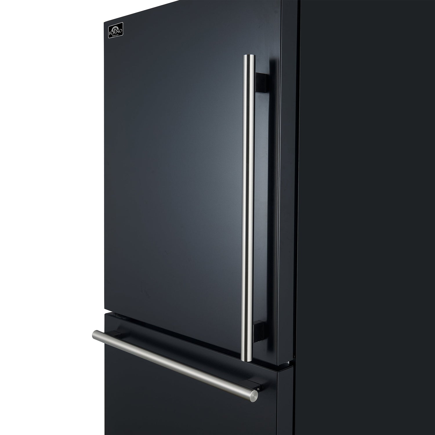 FORNO Espresso Milano 62" 34.4 cu. ft. Side-By-Side Refrigerator with Ice Maker in Black with Silver Accents, FFFFD1787-60BLK