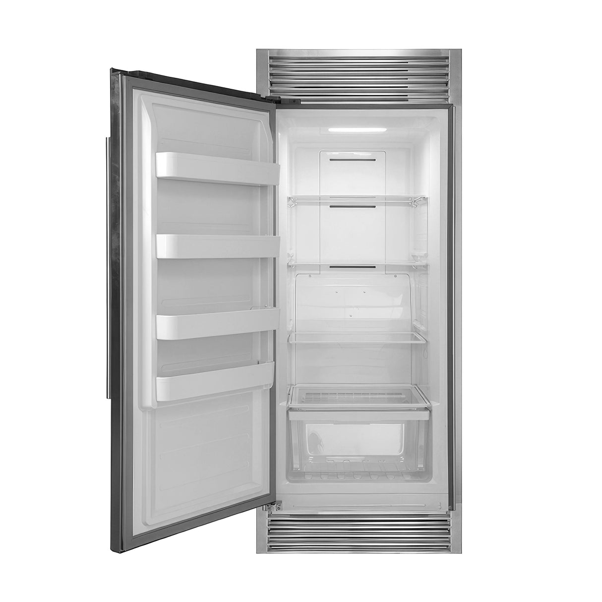 FORNO Rizzuto 32" 13.8 cu. ft. Left Hand Swing Dual Zone Refrigerator/Freezer in Stainless Steel with Grill Trim Kit, FFFFD1933-32LS