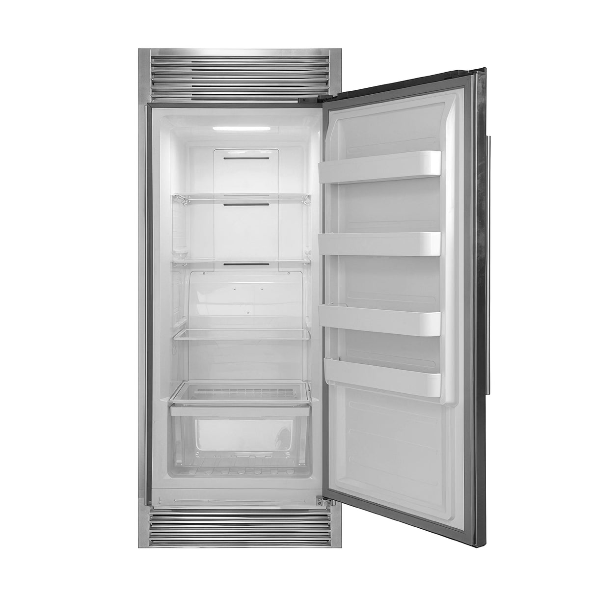 FORNO Rizzuto 32″ 13.8 cu. ft. Right Hand Swing Dual Zone Refrigerator/Freezer in Stainless Steel with Grill Trim Kit, FFFFD1933-32RS