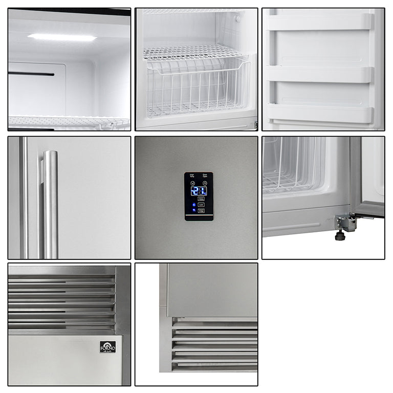 FORNO Appliance Package - 30" Dual Fuel Range, 30" Range Hood, 60" Refrigerator, AP-FFSGS6125-30-W-4