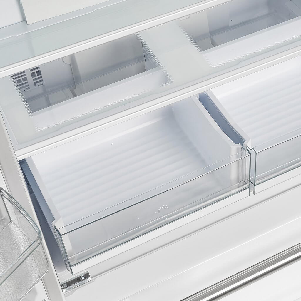 FORNO Espresso Moena 36" 19.2 cu. ft. Refrigerator with Ice Maker in White with Silver Handles, FFRBI1820-36WHT