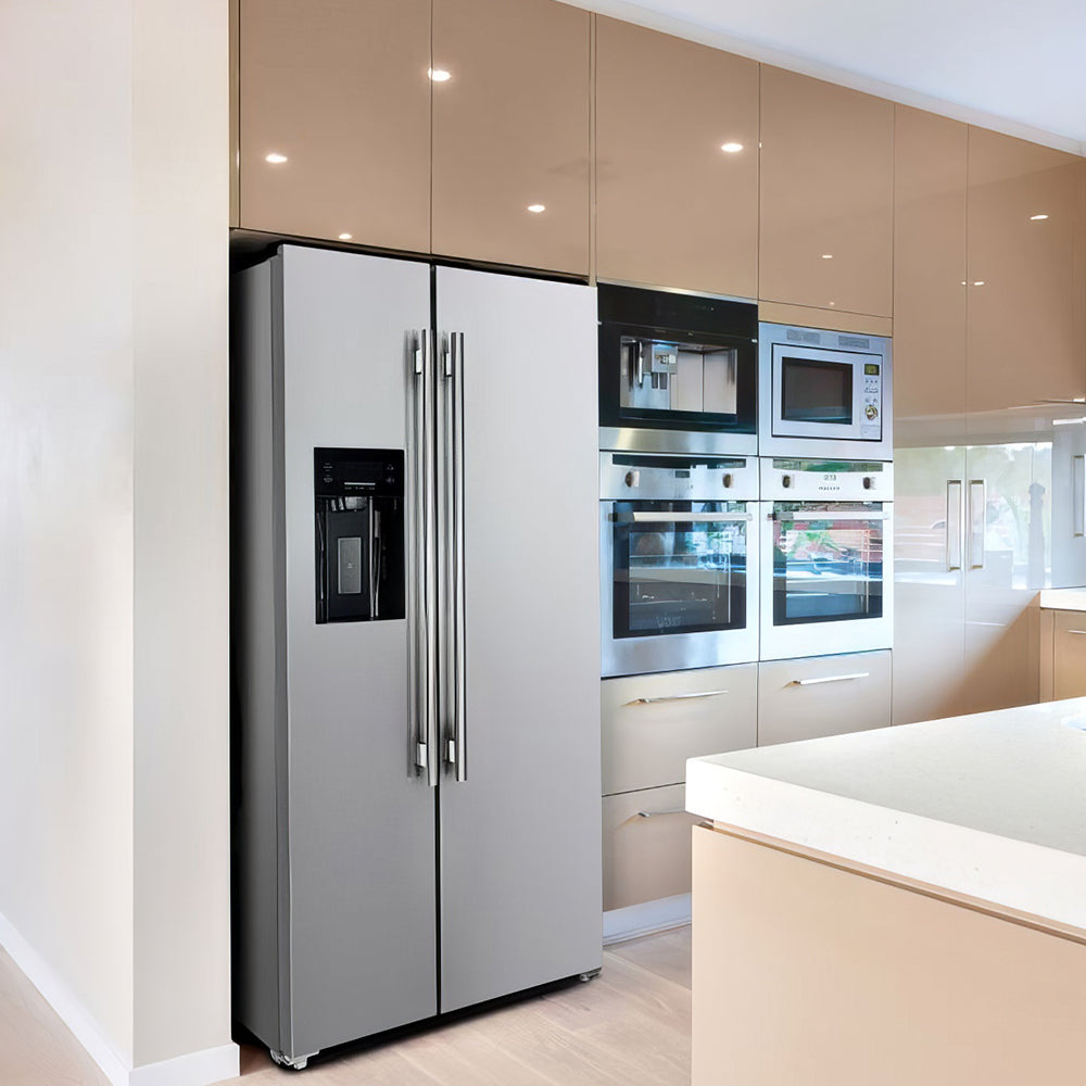 FORNO Salerno 36" 20 cu. ft. Side-by-Side Built-In Refrigerator with Water and Ice Dispenser, FFRBI1844-36SB