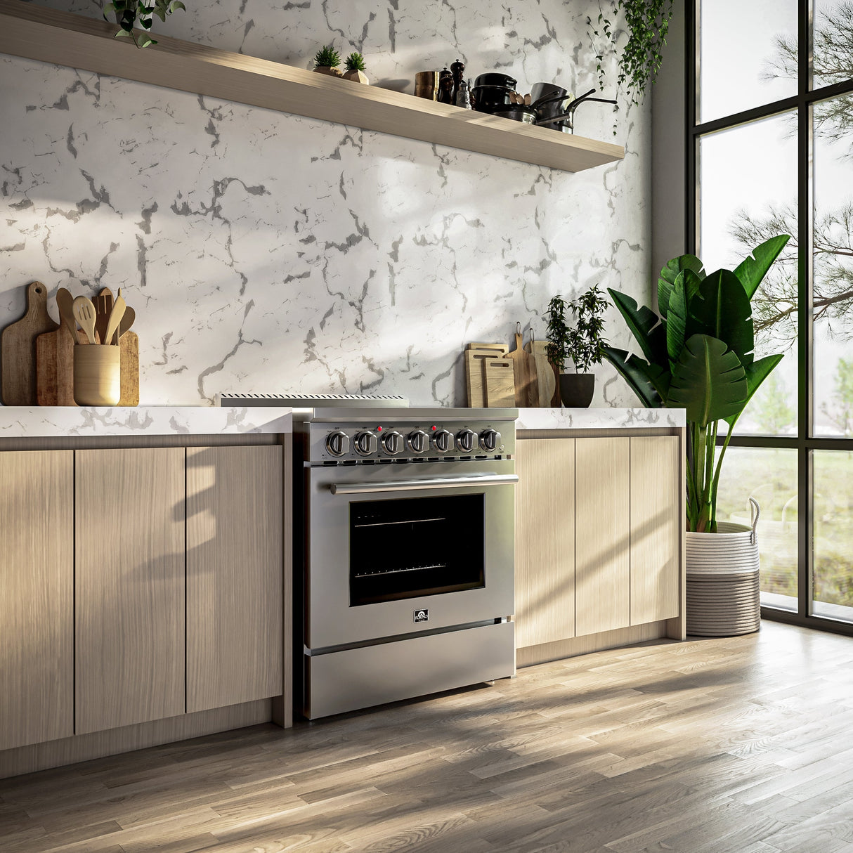 FORNO Paolo 30" 4.38 cu. ft. Freestanding Electric Range in Stainless Steel, FFSEL6011-30