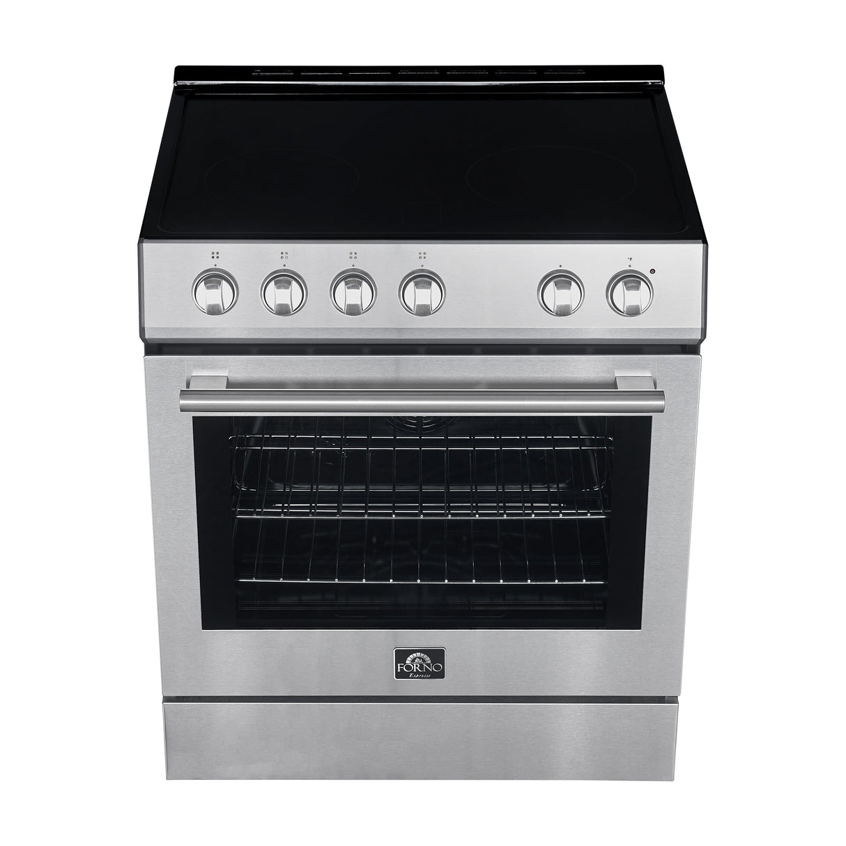 FORNO Espresso Leonardo 30" 5 cu. ft. Electric Range in Stainless Steel with Silver Handles, FFSEL6012-30