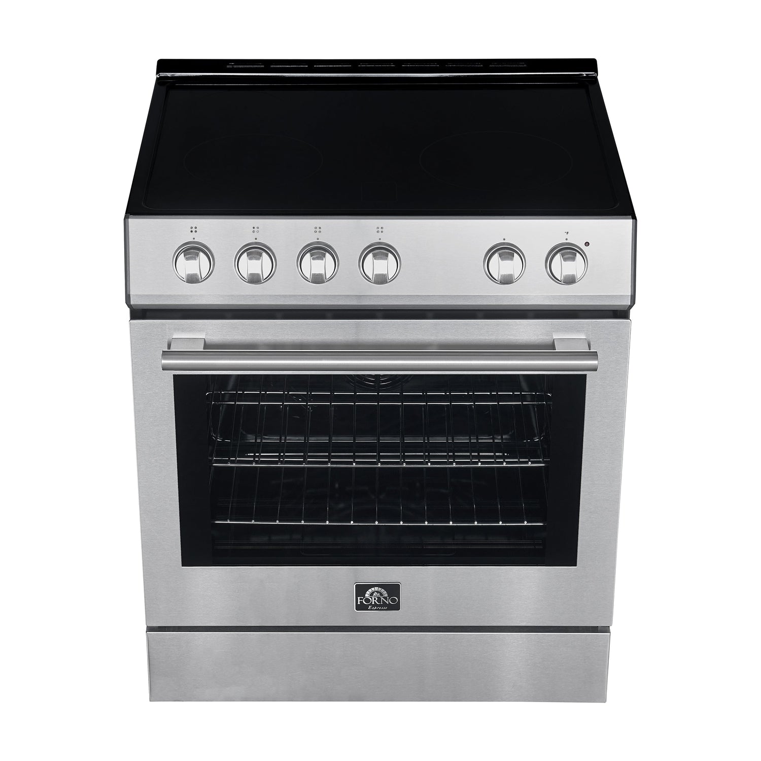 FORNO Espresso Leonardo 30" 5 cu. ft. Electric Range in Stainless Steel with Silver Handles, FFSEL6012-30