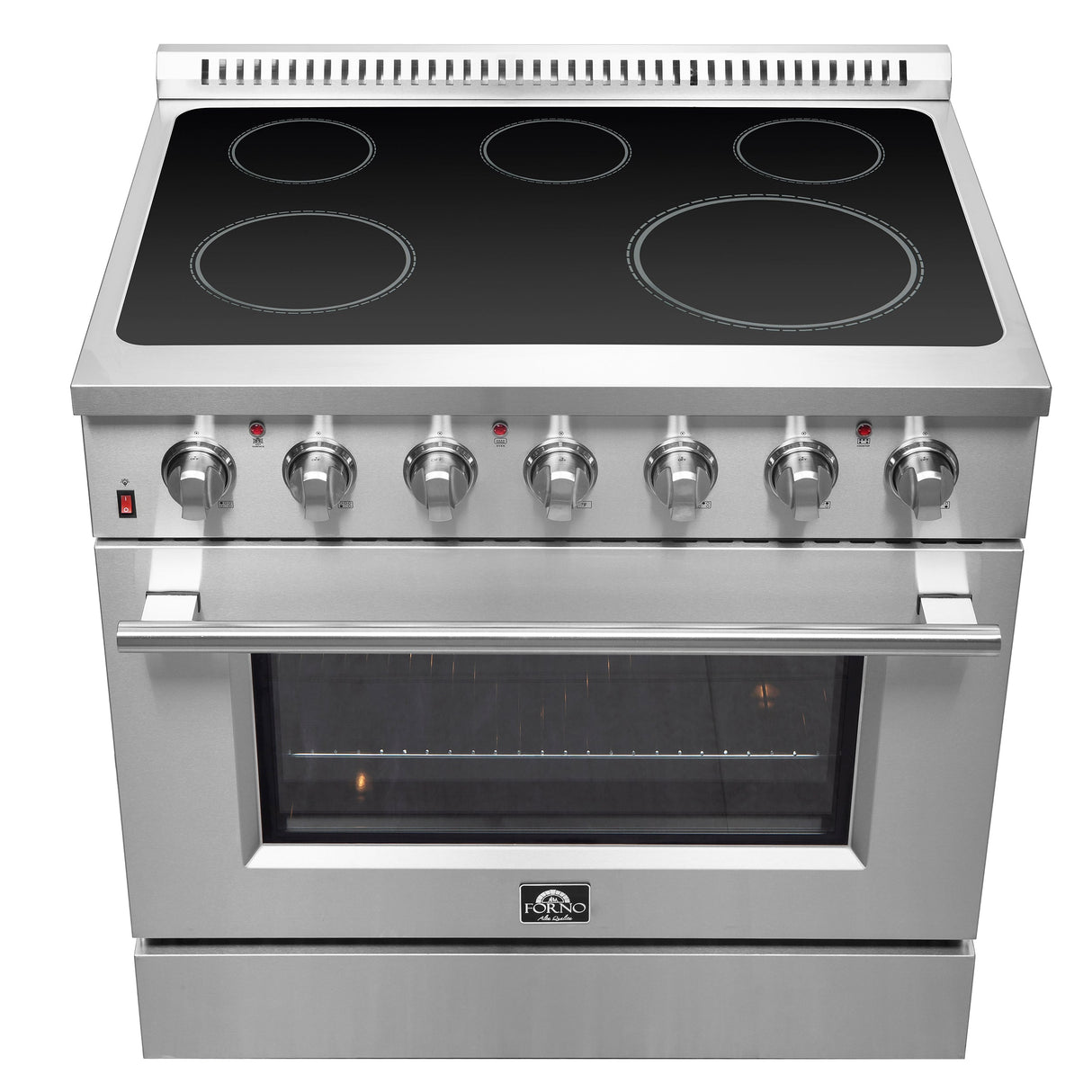 FORNO Galiano 36" 5.36 cu. ft. Freestanding Electric Range with 5 Elements in Stainless Steel, FFSEL6083-36