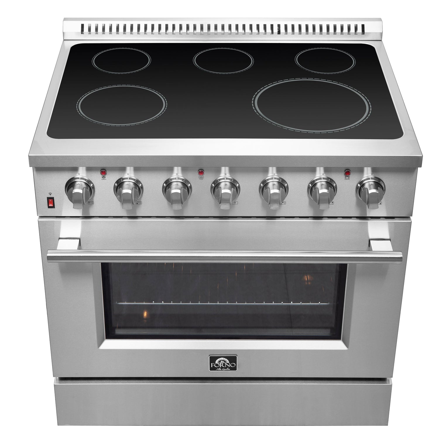 FORNO Galiano 36" 5.36 cu. ft. Freestanding Electric Range with 5 Elements in Stainless Steel, FFSEL6083-36