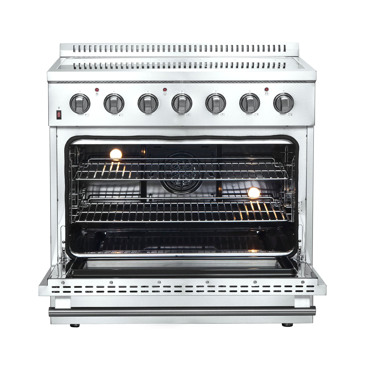 FORNO Galiano 36" 5.36 cu. ft. Freestanding Electric Range with 5 Elements in Stainless Steel, FFSEL6083-36