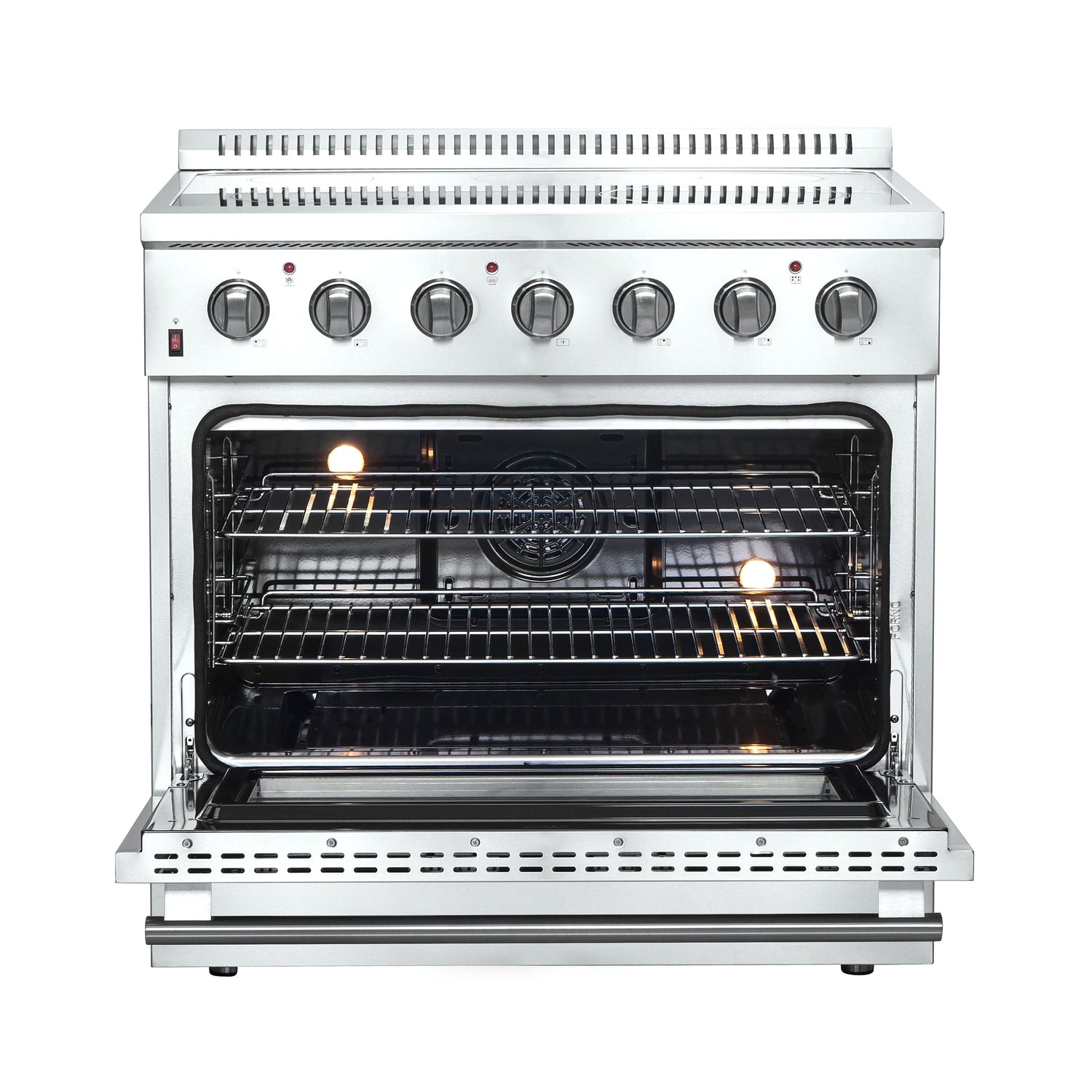 FORNO Galiano 36" 5.36 cu. ft. Freestanding Electric Range with 5 Elements in Stainless Steel, FFSEL6083-36