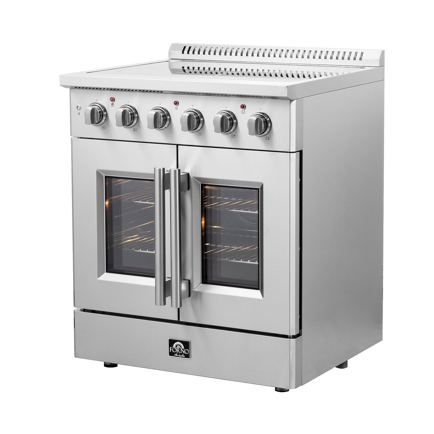 FORNO Galiano 30" 4.32 cu. ft. Freestanding Electric Range with French Door in Stainless Steel, FFSEL6917-30