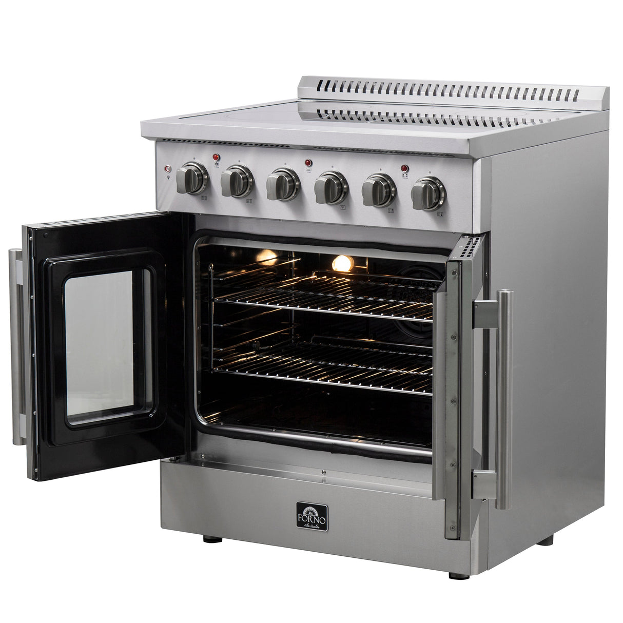 FORNO Galiano 30" 4.32 cu. ft. Freestanding Electric Range with French Door in Stainless Steel, FFSEL6917-30
