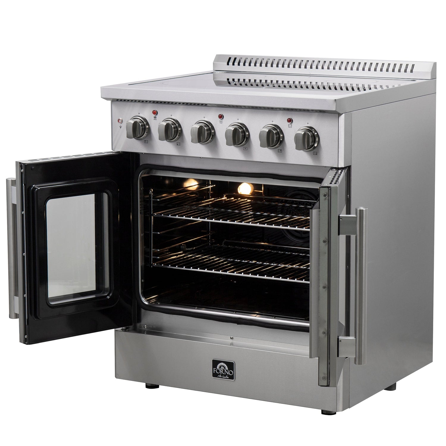 FORNO Galiano 30" 4.32 cu. ft. Freestanding Electric Range with French Door in Stainless Steel, FFSEL6917-30