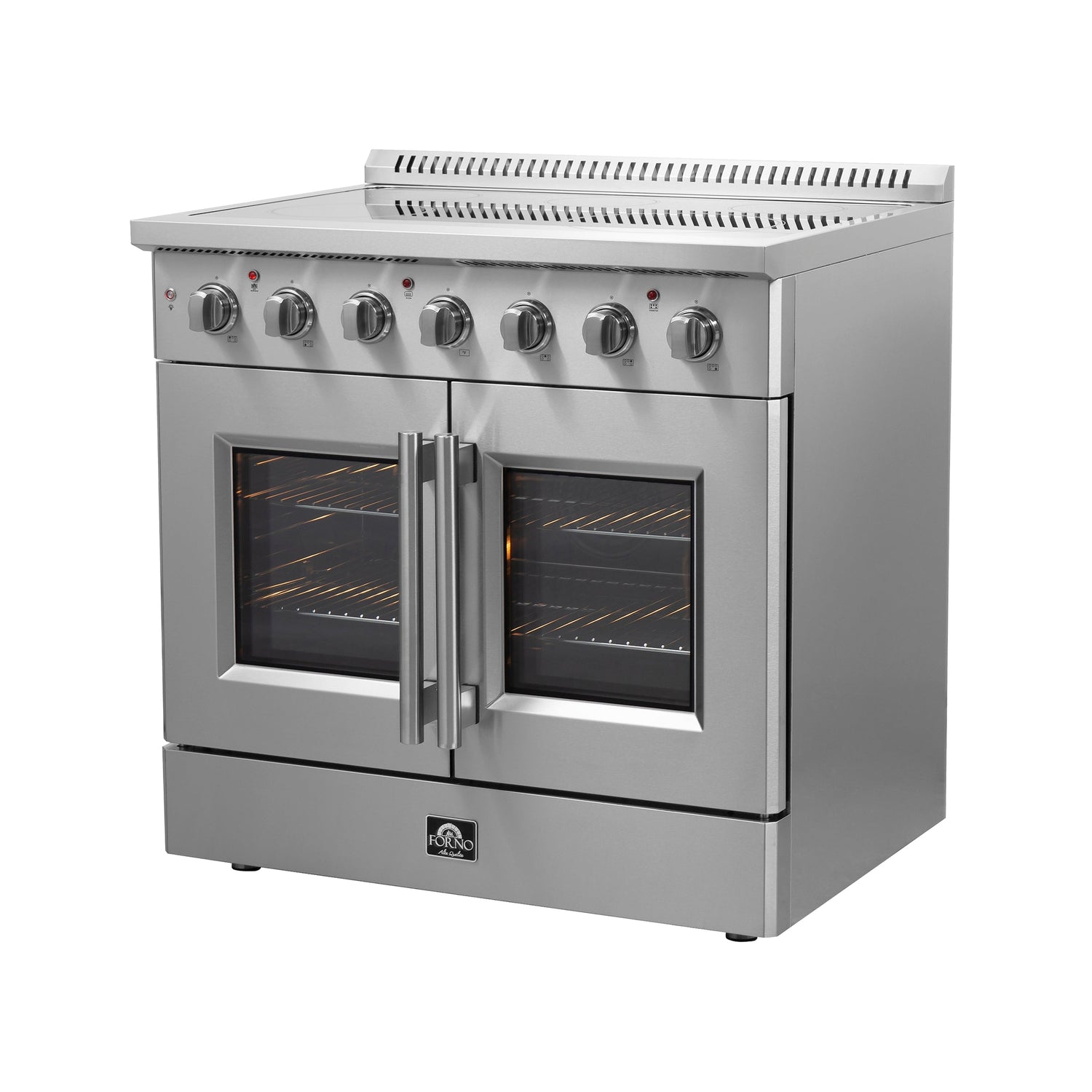 FORNO Galiano 36" 5.36 cu. ft. Freestanding Electric Range with French Door in Stainless Steel, FFSEL6917-36