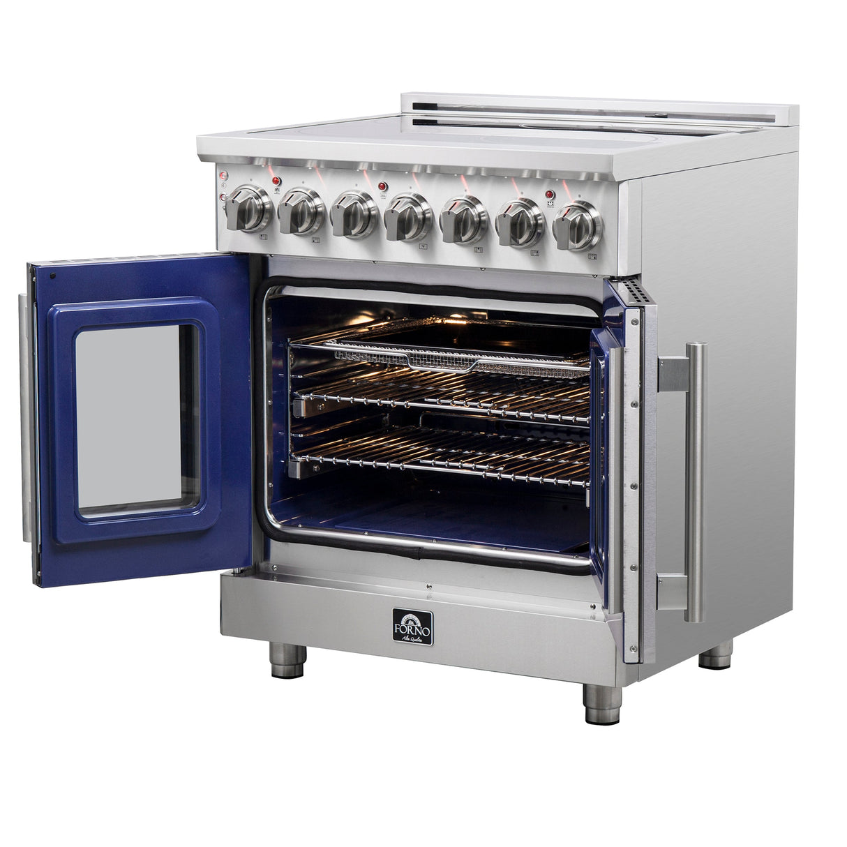 FORNO Massimo 30" 4.32 cu. ft. Freestanding French Door Electric Range with 5 Elements, FFSEL6955-30