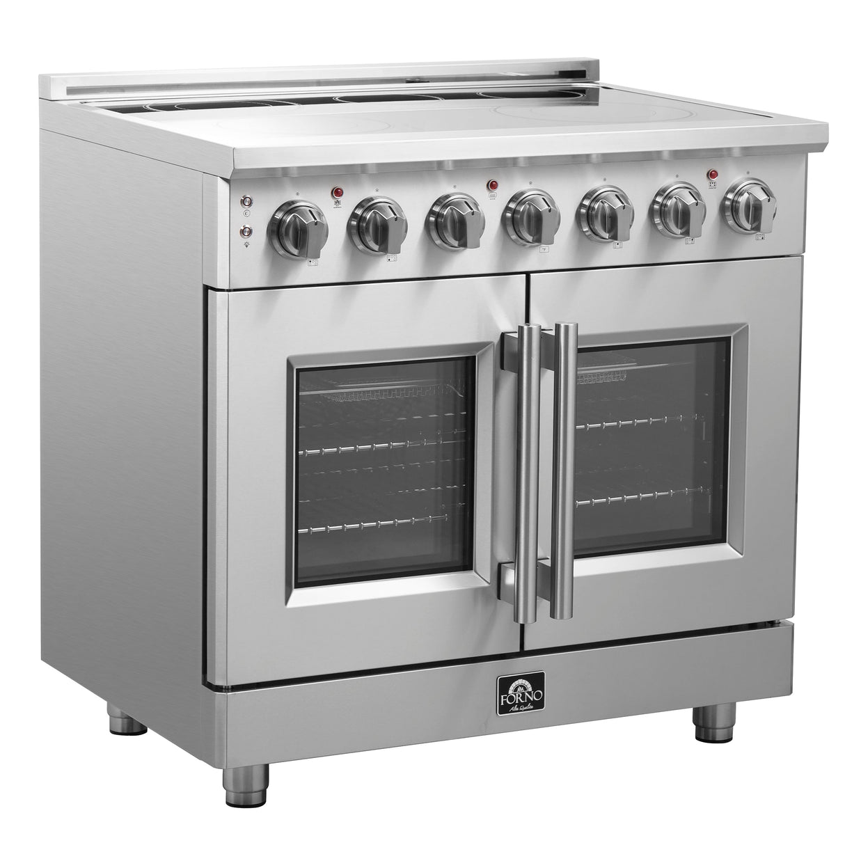 FORNO Massimo 36" 5.36 cu. ft. Freestanding French Door Electric Range with 5 Elements, FFSEL6955-36