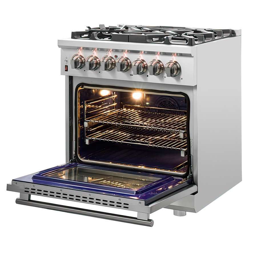 FORNO Massimo 30" 4.32 cu. ft. Freestanding Dual Fuel Range with 5 Burners, FFSGS6125-30