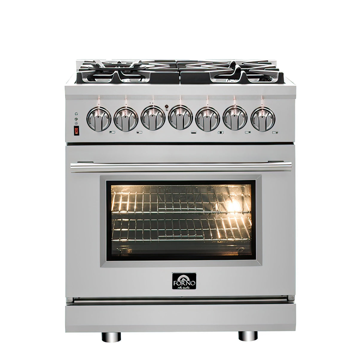 FORNO Appliance Package - 30" Dual Fuel Range, 60" Refrigerator, Dishwasher, Microwave Drawer, AP-FFSGS6125-30-W-7