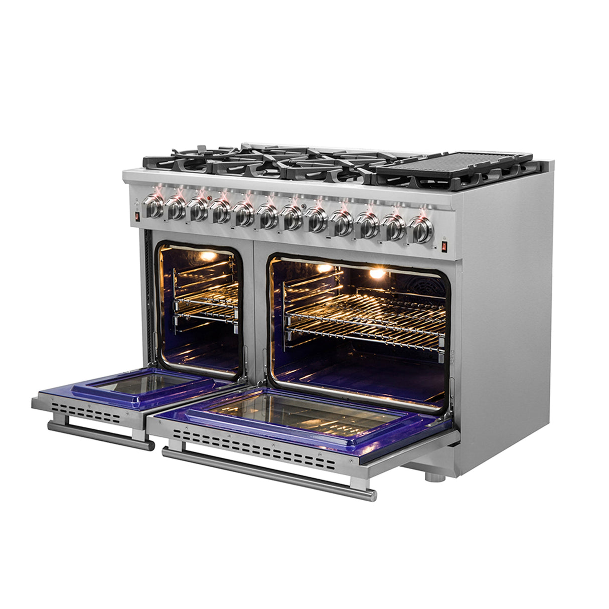 FORNO Massimo 48″ 6.58 cu. ft. Freestanding Dual Fuel Range with 8 Burners, FFSGS6125-48