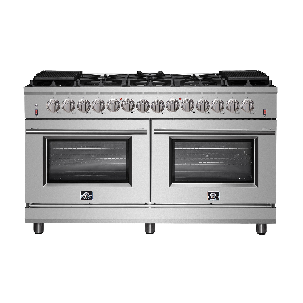 FORNO Massimo 60″ 8.64 cu. ft. Freestanding Dual Fuel Range with 10 Burners, FFSGS6125-60