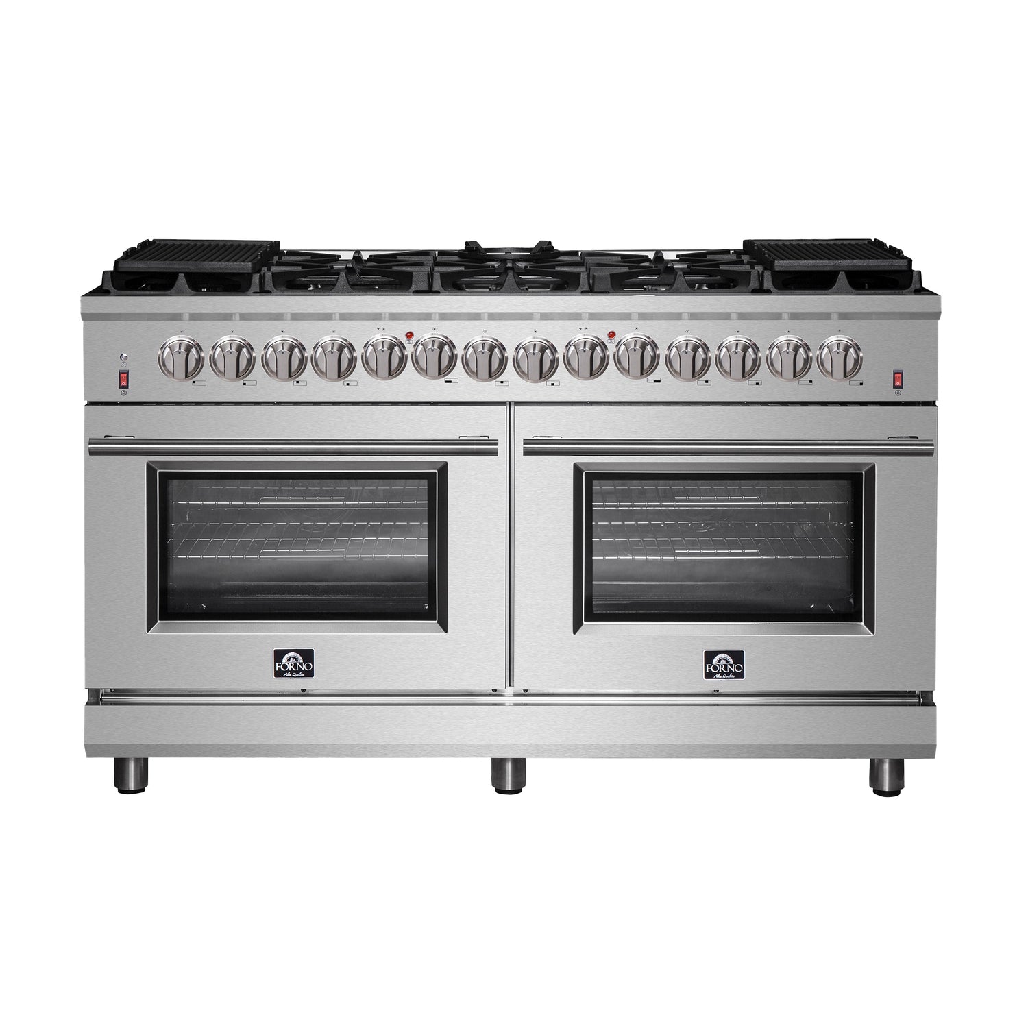 FORNO Massimo 60″ 8.64 cu. ft. Freestanding Dual Fuel Range with 10 Burners, FFSGS6125-60