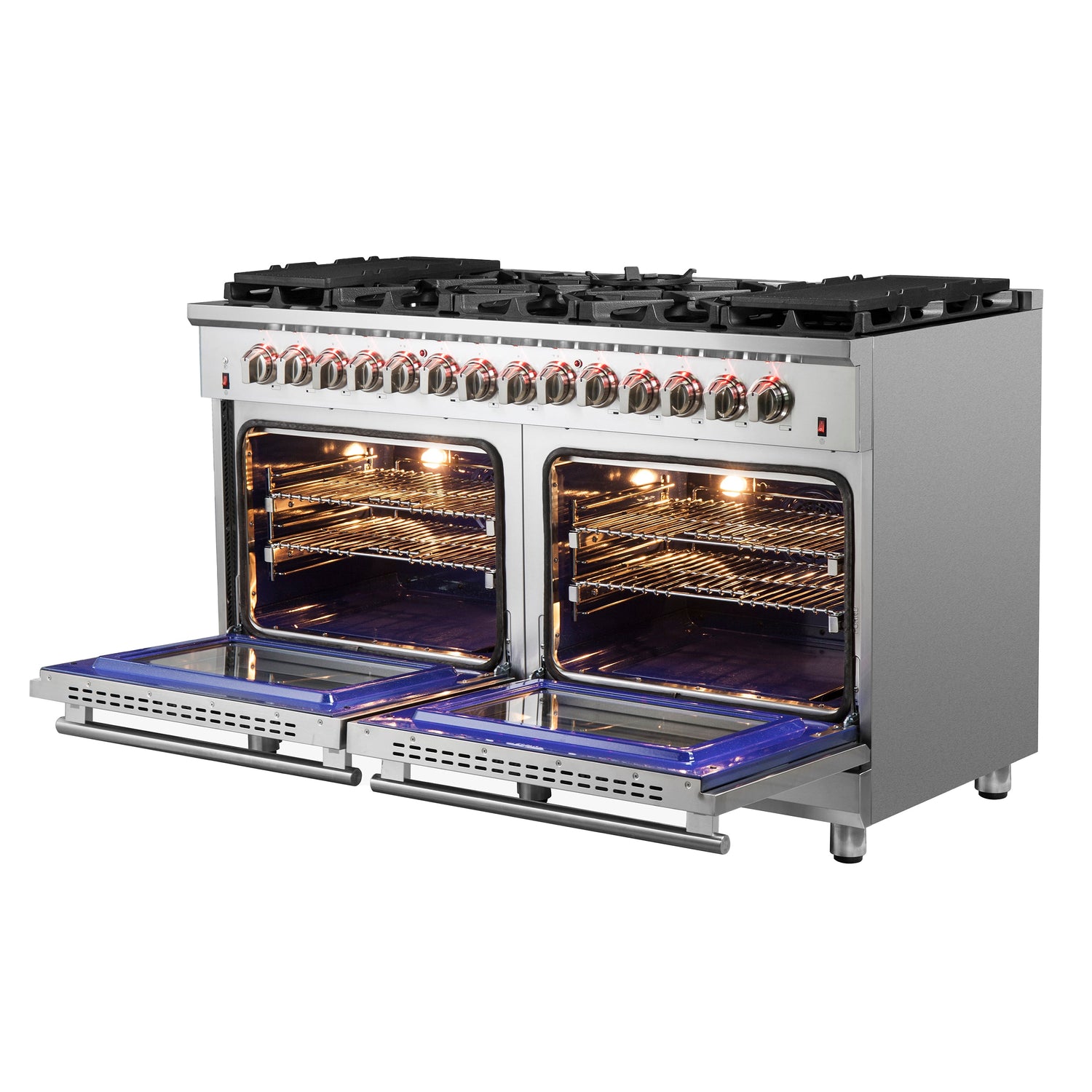 FORNO Massimo 60″ 8.64 cu. ft. Freestanding Dual Fuel Range with 10 Burners, FFSGS6125-60