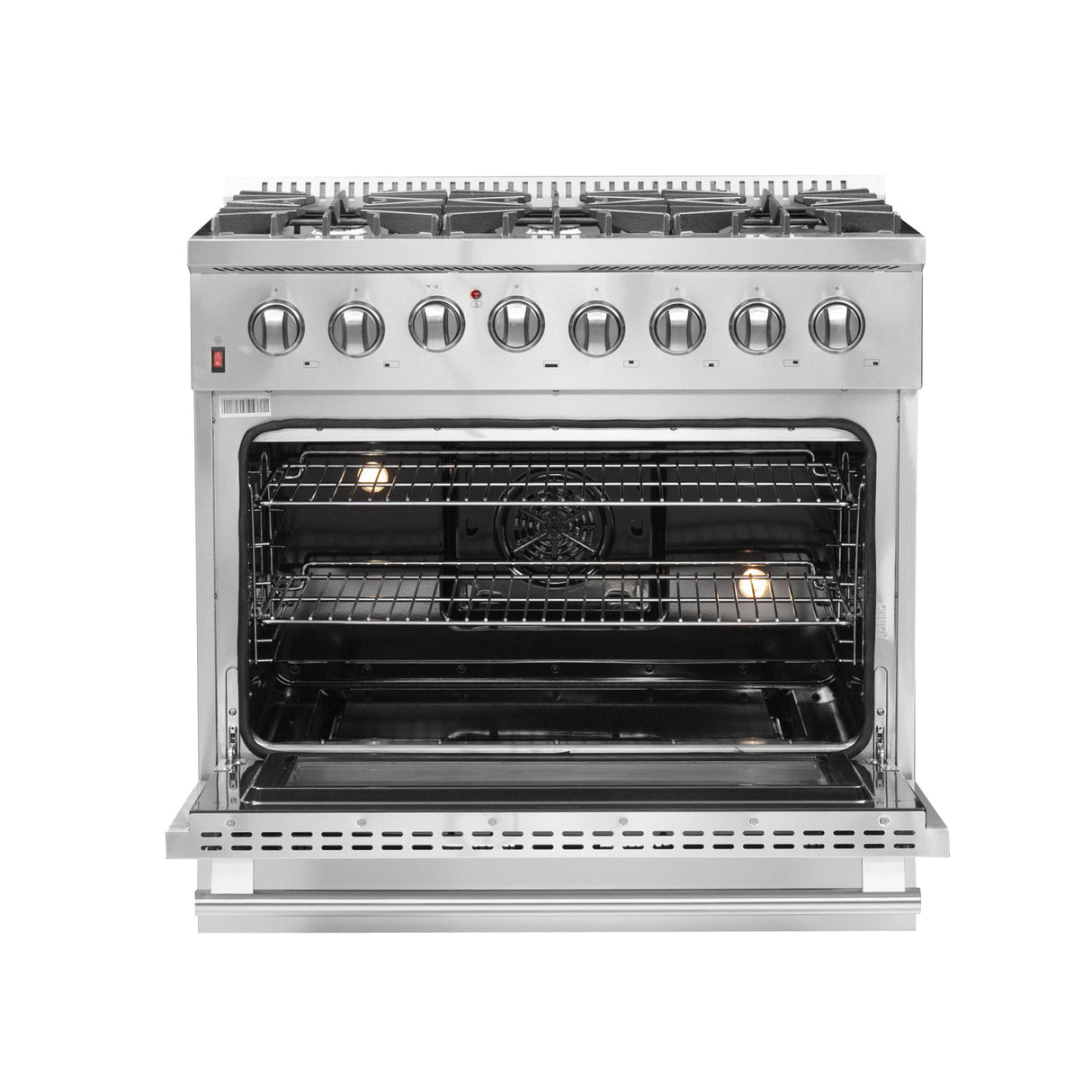 FORNO Galiano 36" 5.36 cu. ft. Dual Fuel Range with 6 Italian Burners in Stainless Steel, FFSGS6156-36