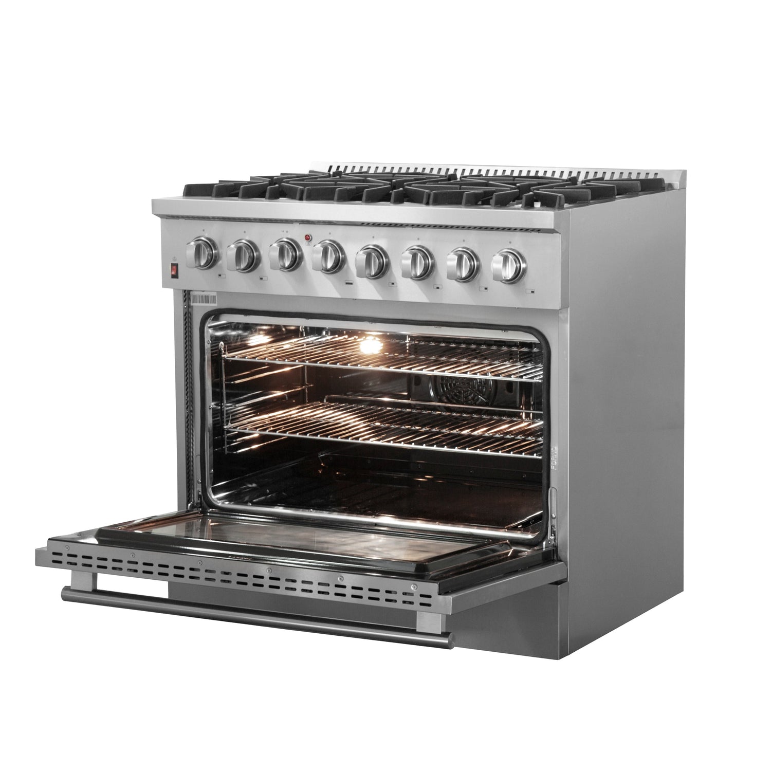 FORNO Galiano 36" 5.36 cu. ft. Dual Fuel Range with 6 Italian Burners in Stainless Steel, FFSGS6156-36