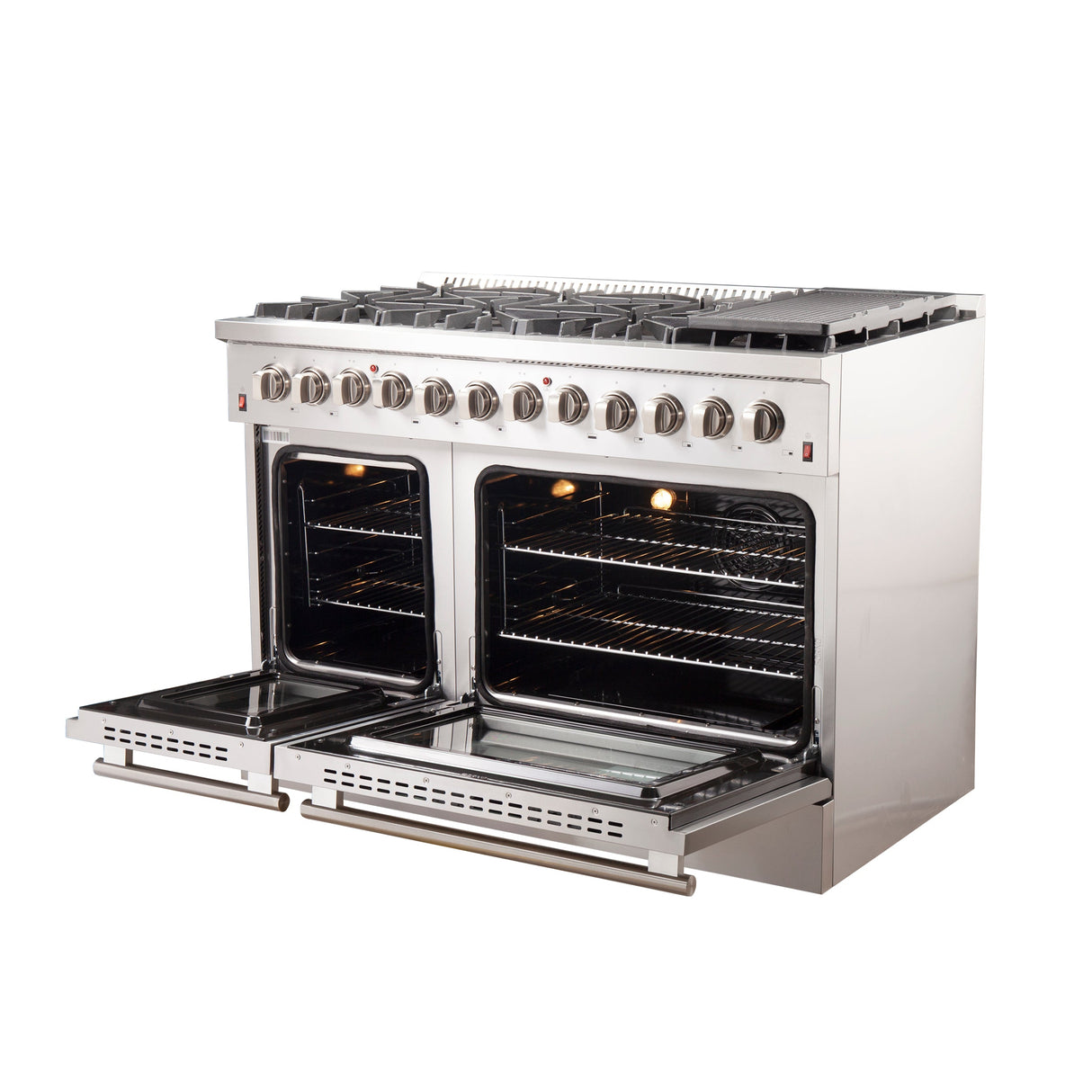 FORNO Galiano 48" 6.58 cu. ft. Dual Fuel Range with 8 Italian Burners in Stainless Steel, FFSGS6156-48