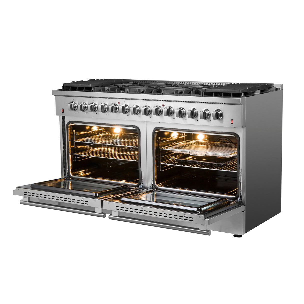 FORNO Galiano 60" 8.64 cu. ft. Dual Fuel Range with 10 Italian Burners in Stainless Steel, FFSGS6156-60