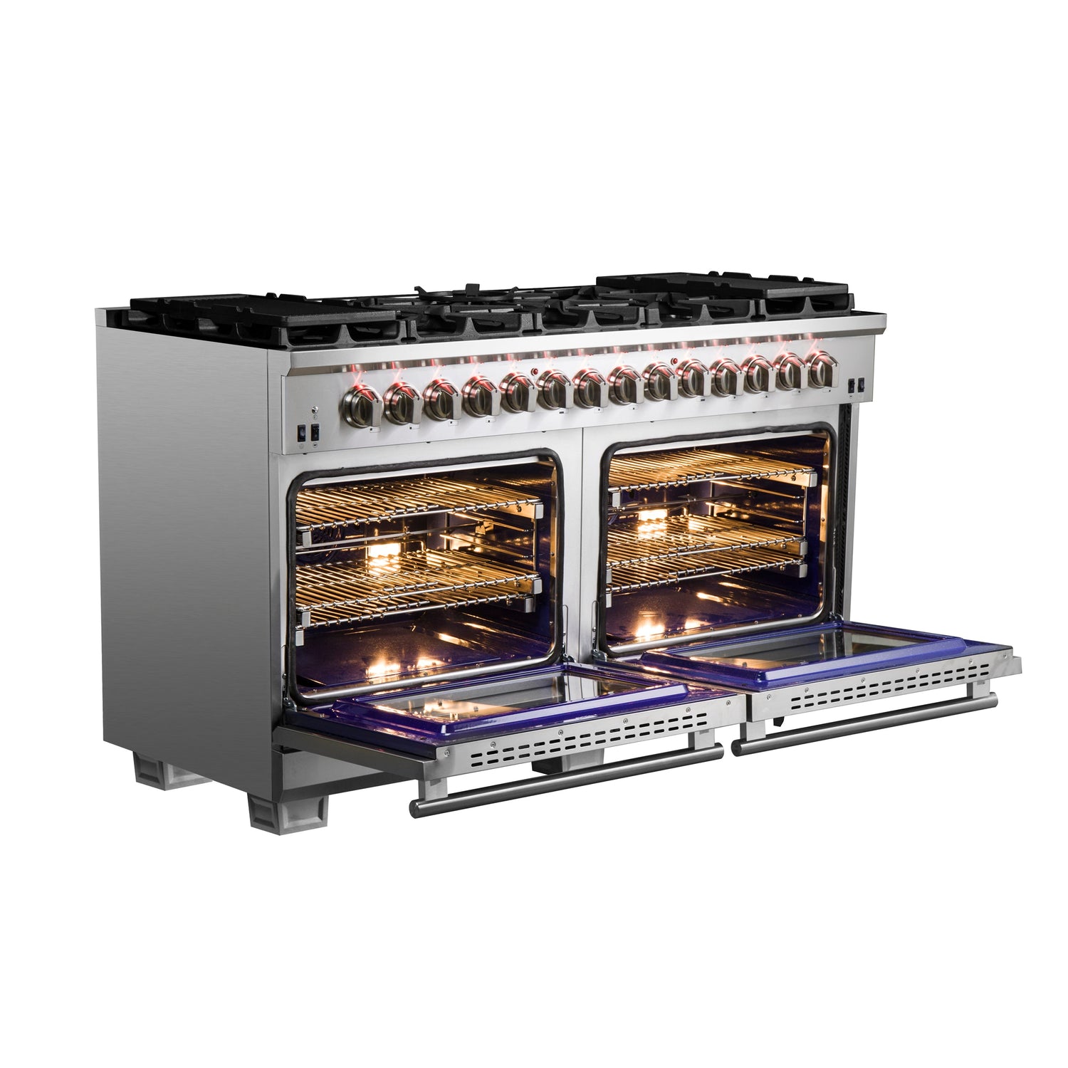 FORNO Capriasca 60" 8.64 cu. ft. Dual Fuel Range with 10 Italian Burners in Stainless Steel, FFSGS6187-60