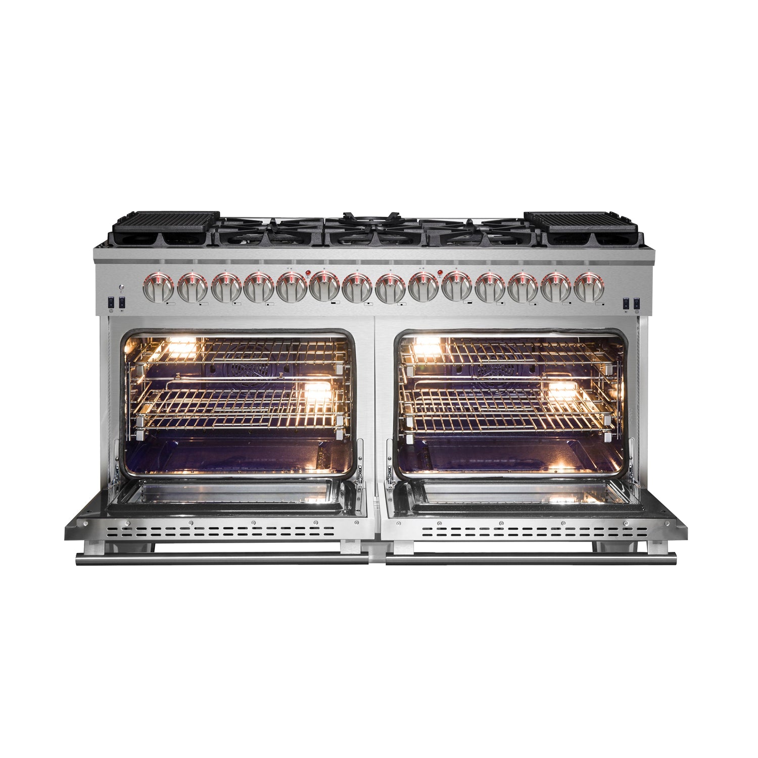 FORNO Capriasca 60" 8.64 cu. ft. Dual Fuel Range with 10 Italian Burners in Stainless Steel, FFSGS6187-60