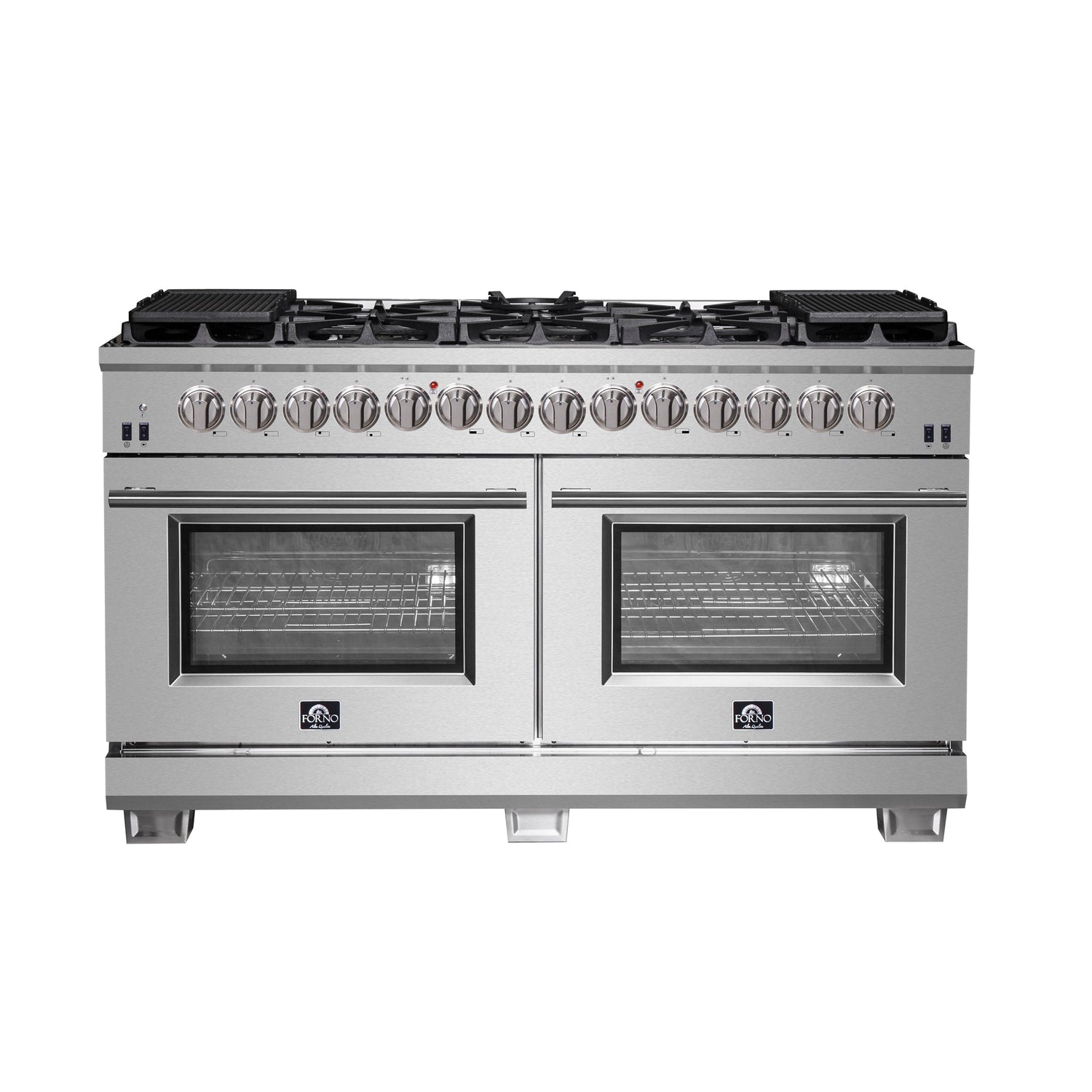FORNO Capriasca 60" 8.64 cu. ft. Dual Fuel Range with 10 Italian Burners in Stainless Steel, FFSGS6187-60