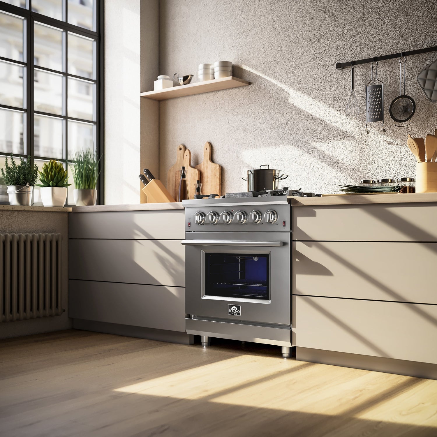 FORNO Massimo 30″ 4.32 cu. ft. Freestanding Gas Range with 5 Burners, FFSGS6239-30