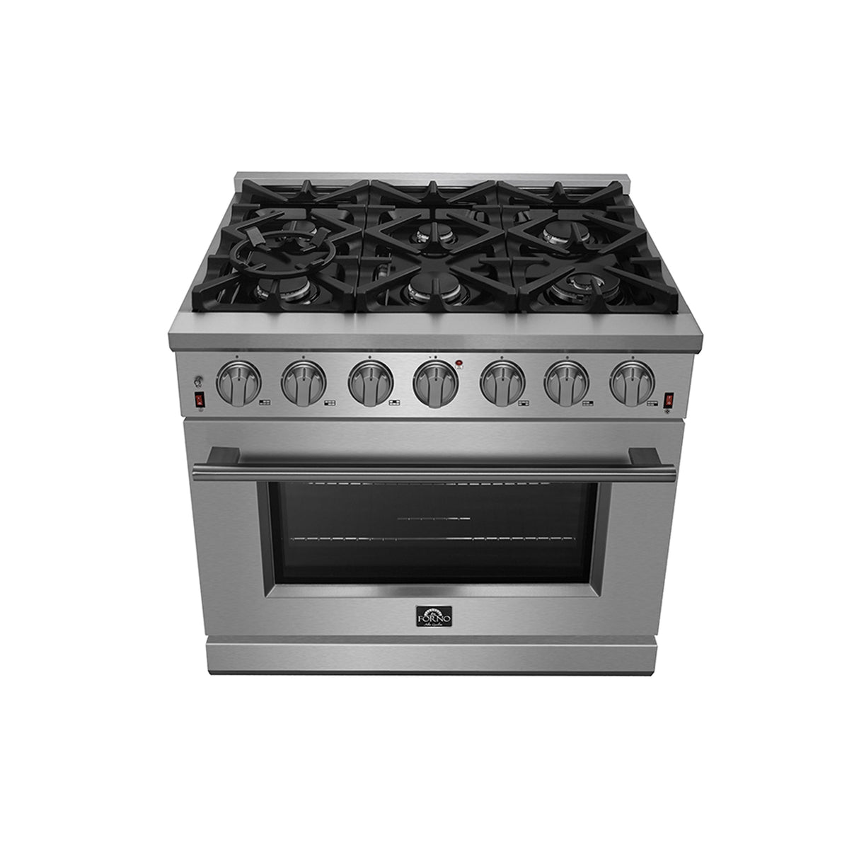 FORNO Massimo 36" 5.36 cu. ft. Freestanding Gas Range with 6 Burners, FFSGS6239-36