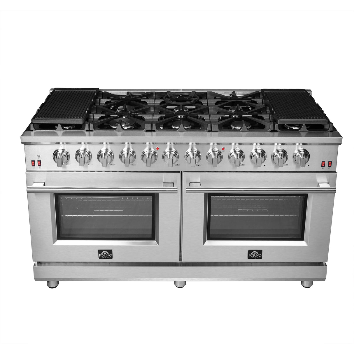FORNO Massimo 60″ 8.64 cu. ft. Freestanding Gas Range with 10 Burners, FFSGS6239-60