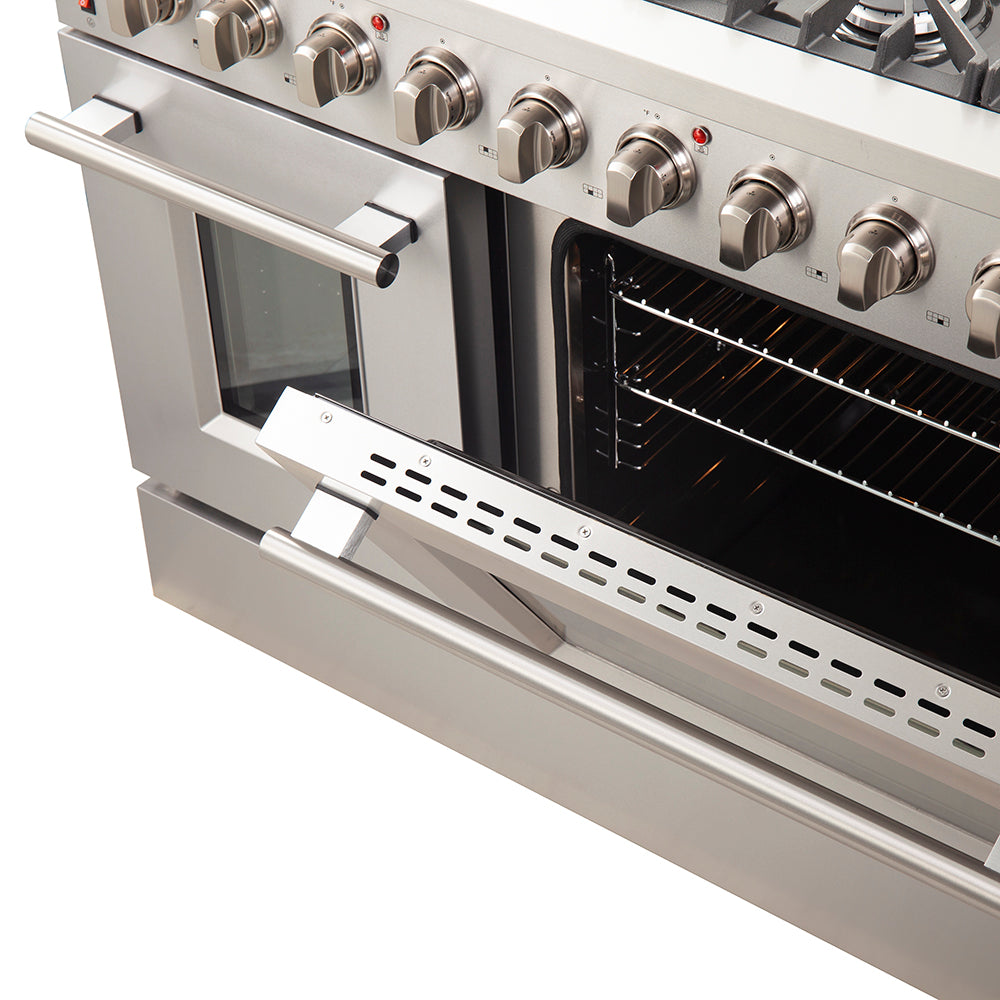FORNO Galiano 48" 6.58 cu. ft. Gas Range with 8 Italian Burners in Stainless Steel, FFSGS6244-48