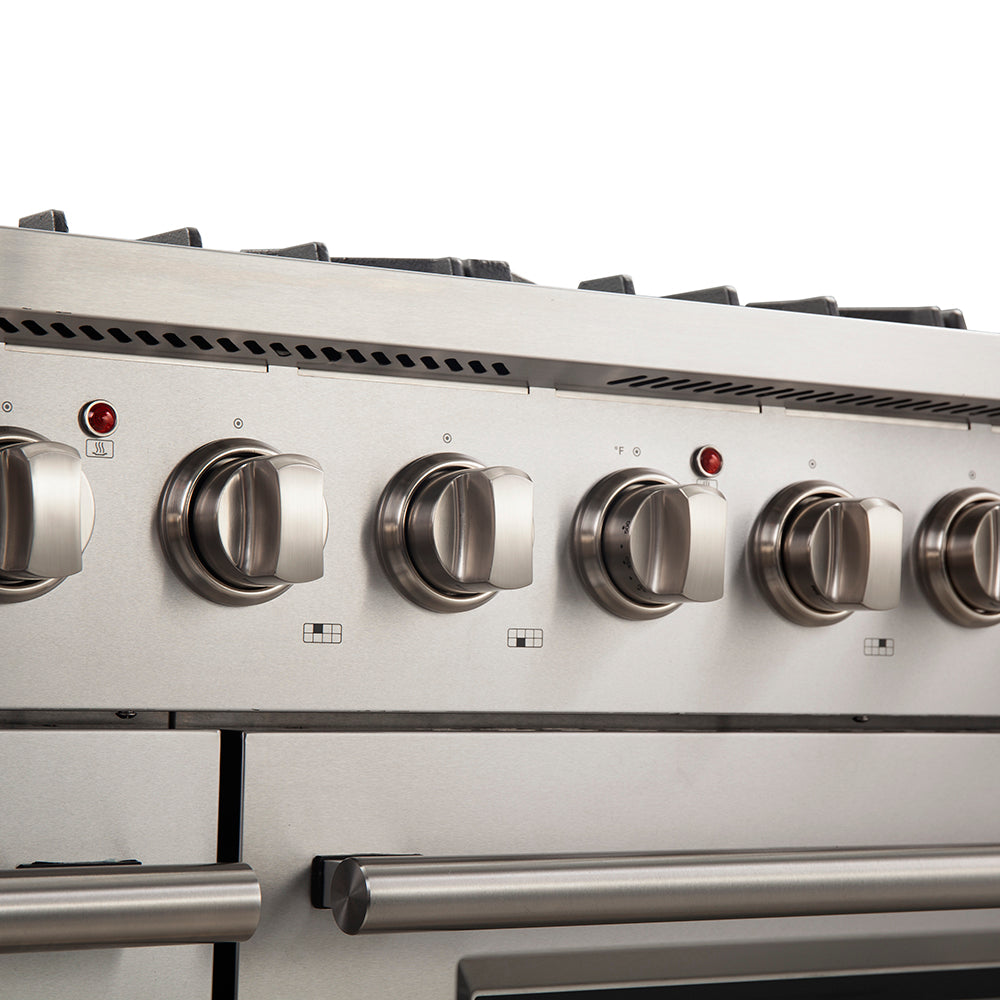 FORNO Galiano 48" 6.58 cu. ft. Gas Range with 8 Italian Burners in Stainless Steel, FFSGS6244-48