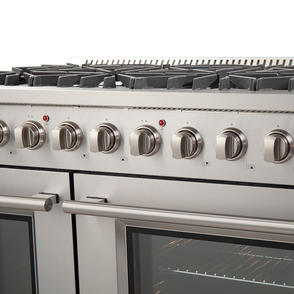 FORNO Galiano 48" 6.58 cu. ft. Gas Range with 8 Italian Burners in Stainless Steel, FFSGS6244-48