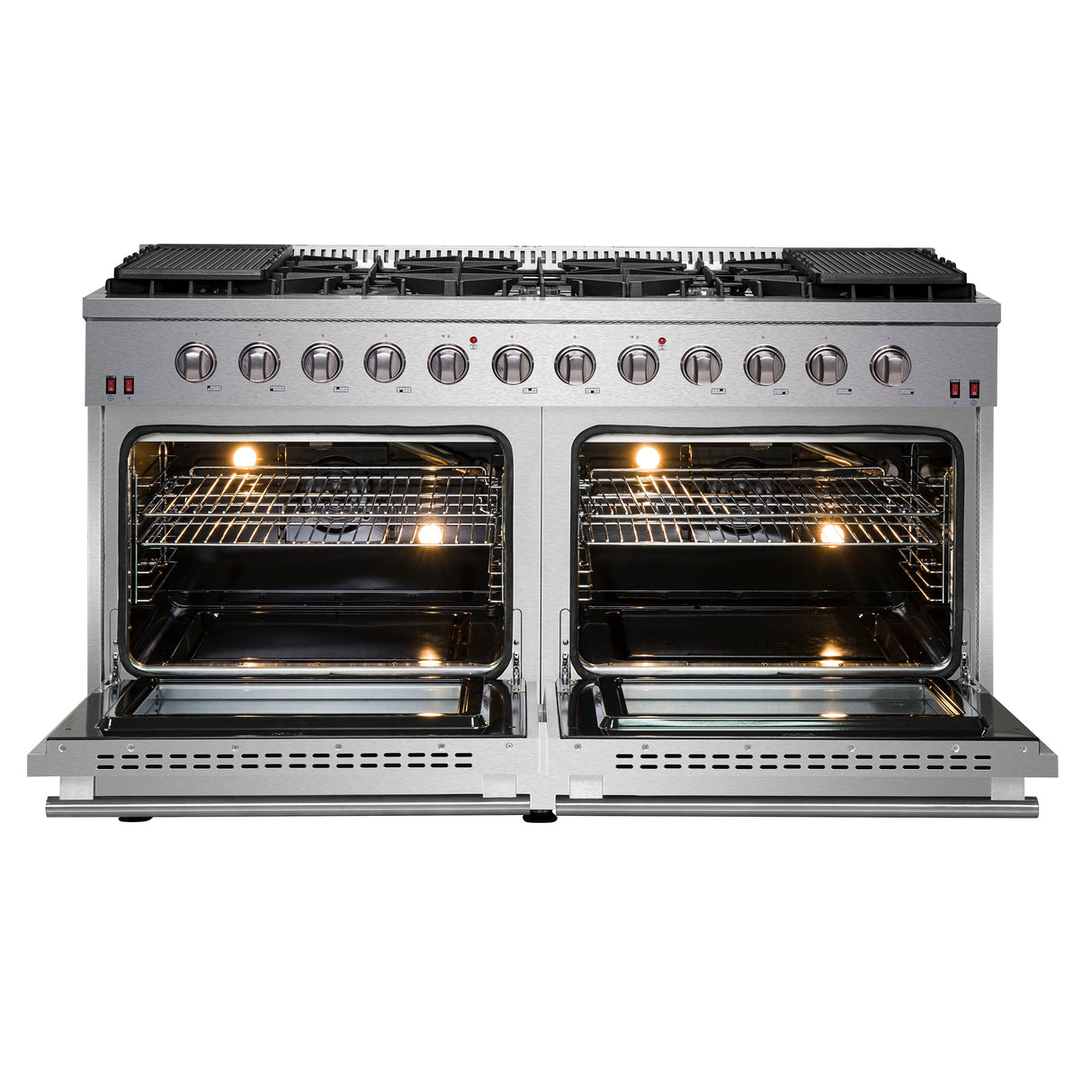FORNO Galiano 60" 8.64 cu. ft. Gas Range with 10 Italian Burners in Stainless Steel, FFSGS6244-60