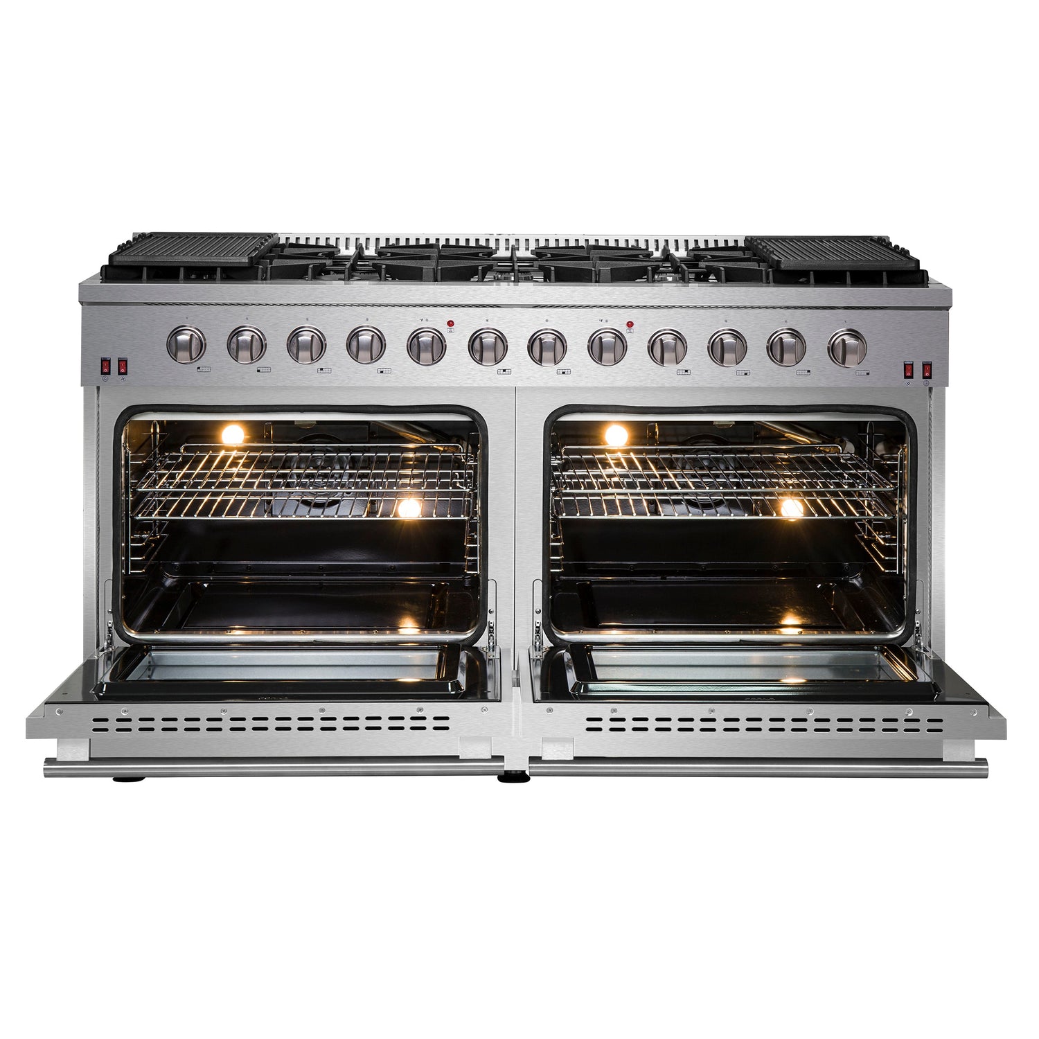 FORNO Galiano 60" 8.64 cu. ft. Gas Range with 10 Italian Burners in Stainless Steel, FFSGS6244-60
