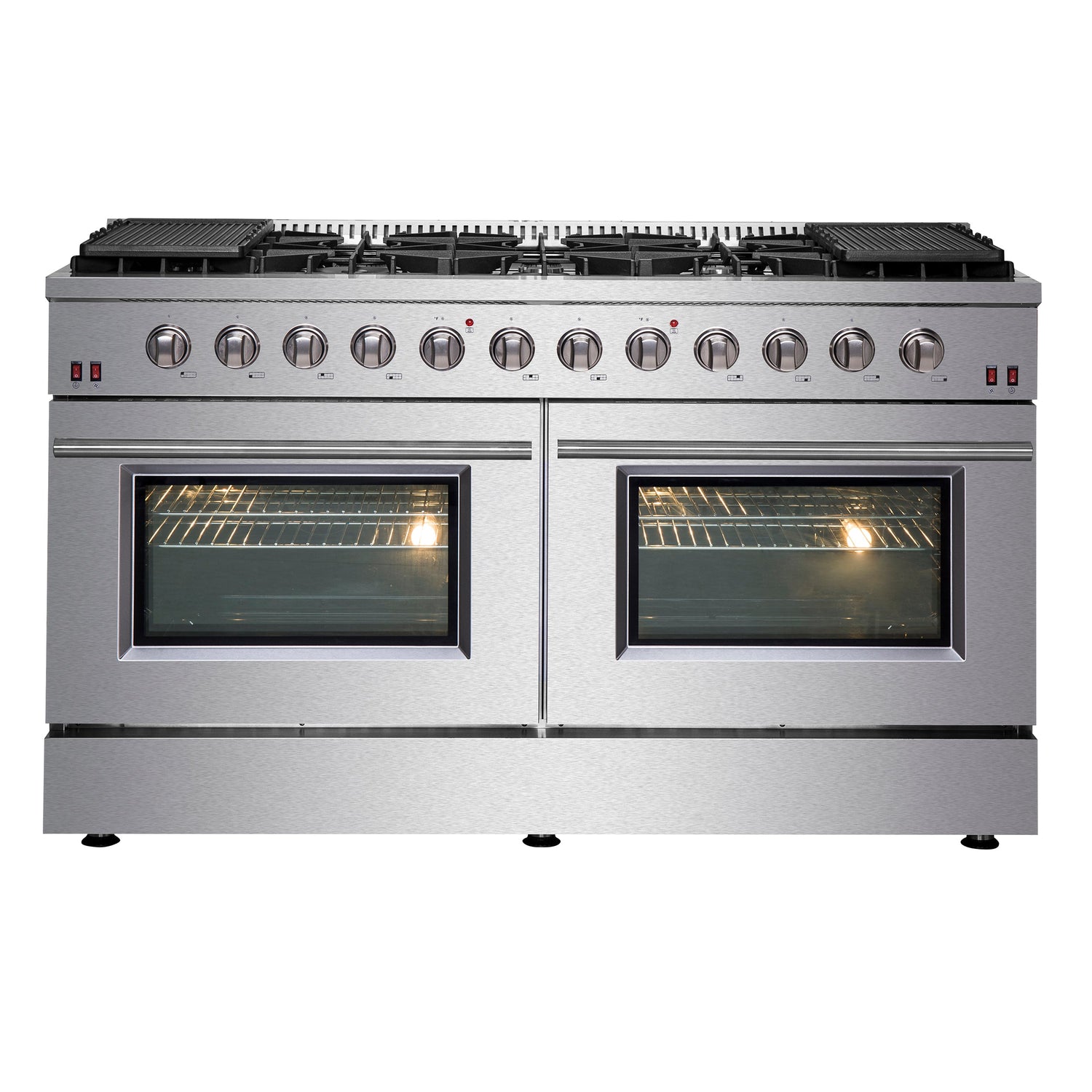 FORNO Galiano 60" 8.64 cu. ft. Gas Range with 10 Italian Burners in Stainless Steel, FFSGS6244-60