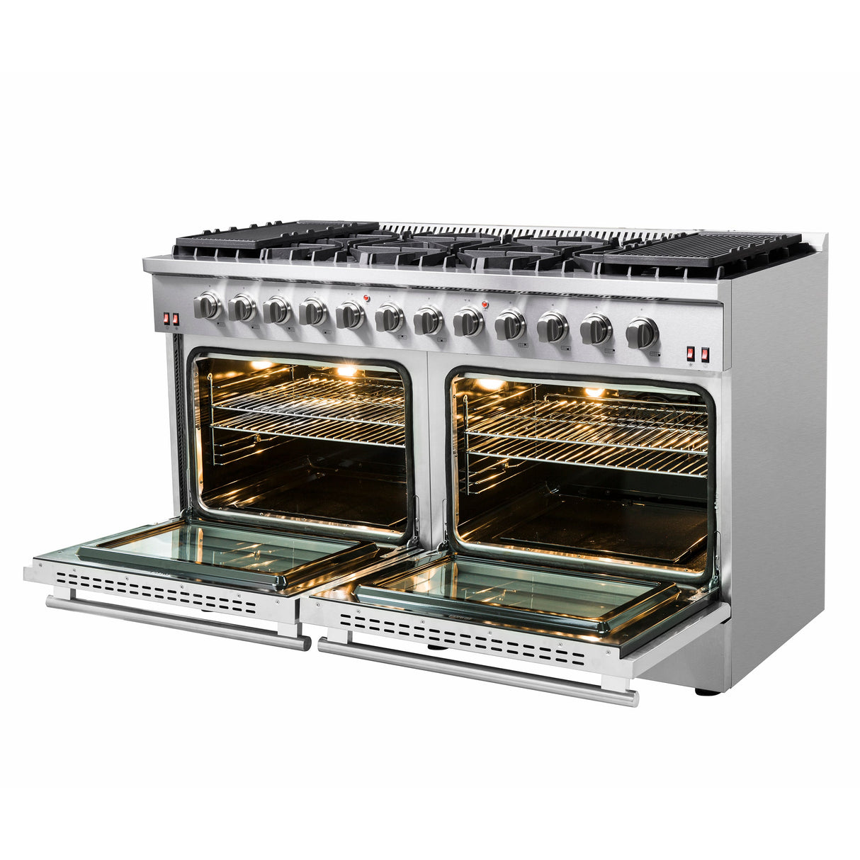FORNO Galiano 60" 8.64 cu. ft. Gas Range with 10 Italian Burners in Stainless Steel, FFSGS6244-60